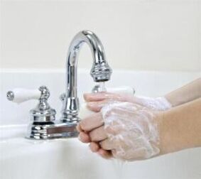 Prevención de la infección por gusanos lavado de manos